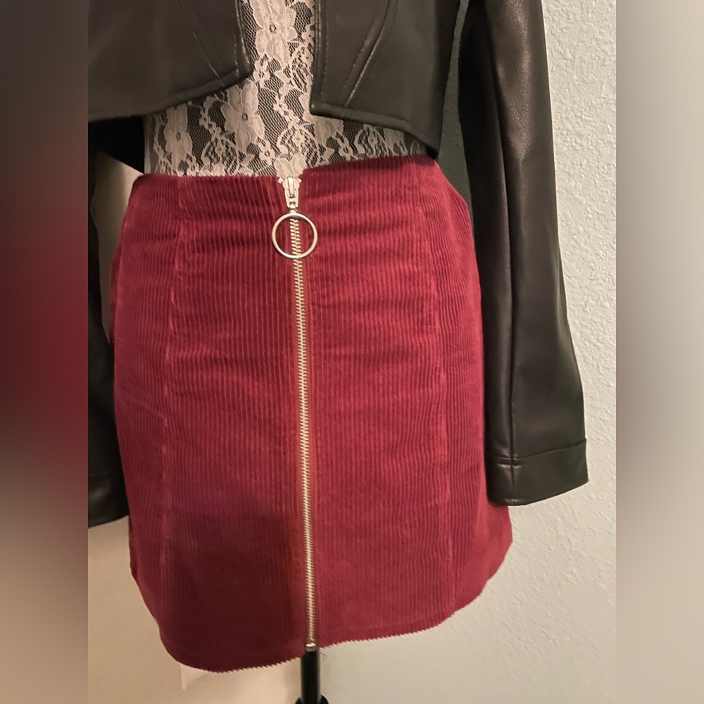 Forever 21, maroon corduroy skirt